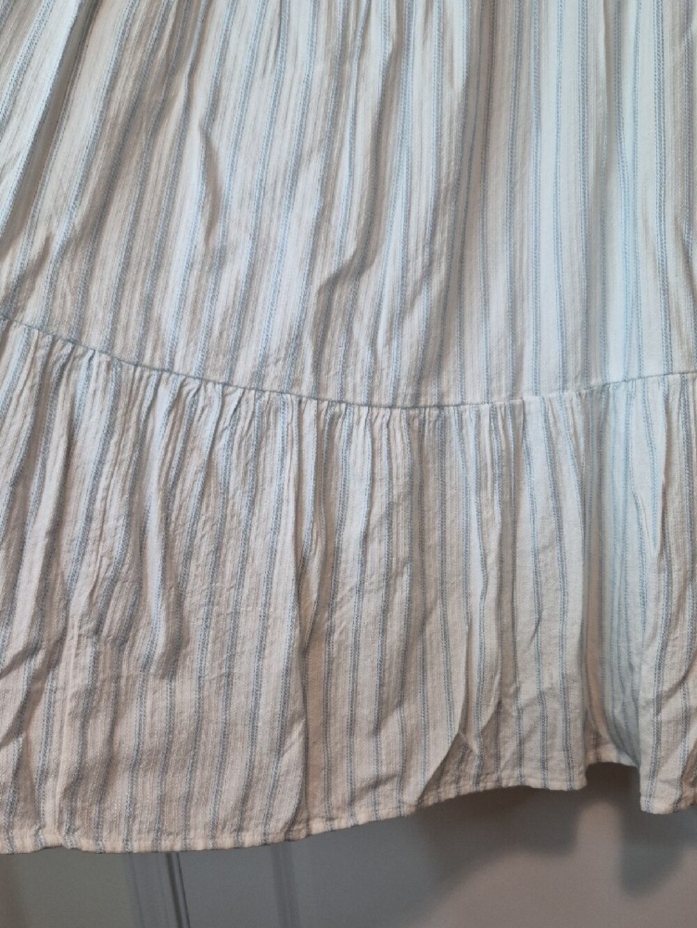 new directions White and Light Blue Striped Tiered Maxi Skirt Size S - Picture 5 of 10